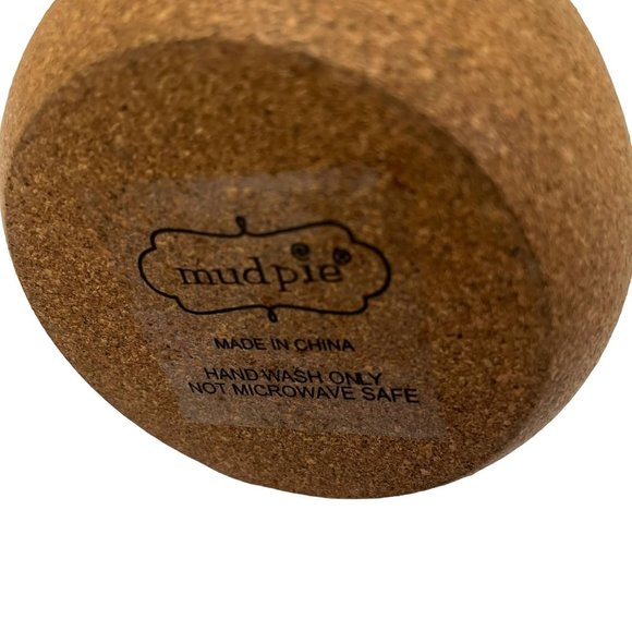 MUD PIE Cup Mug Dog Walk Happiness White Ceramic Cork Bottom - Picture 7 of 7